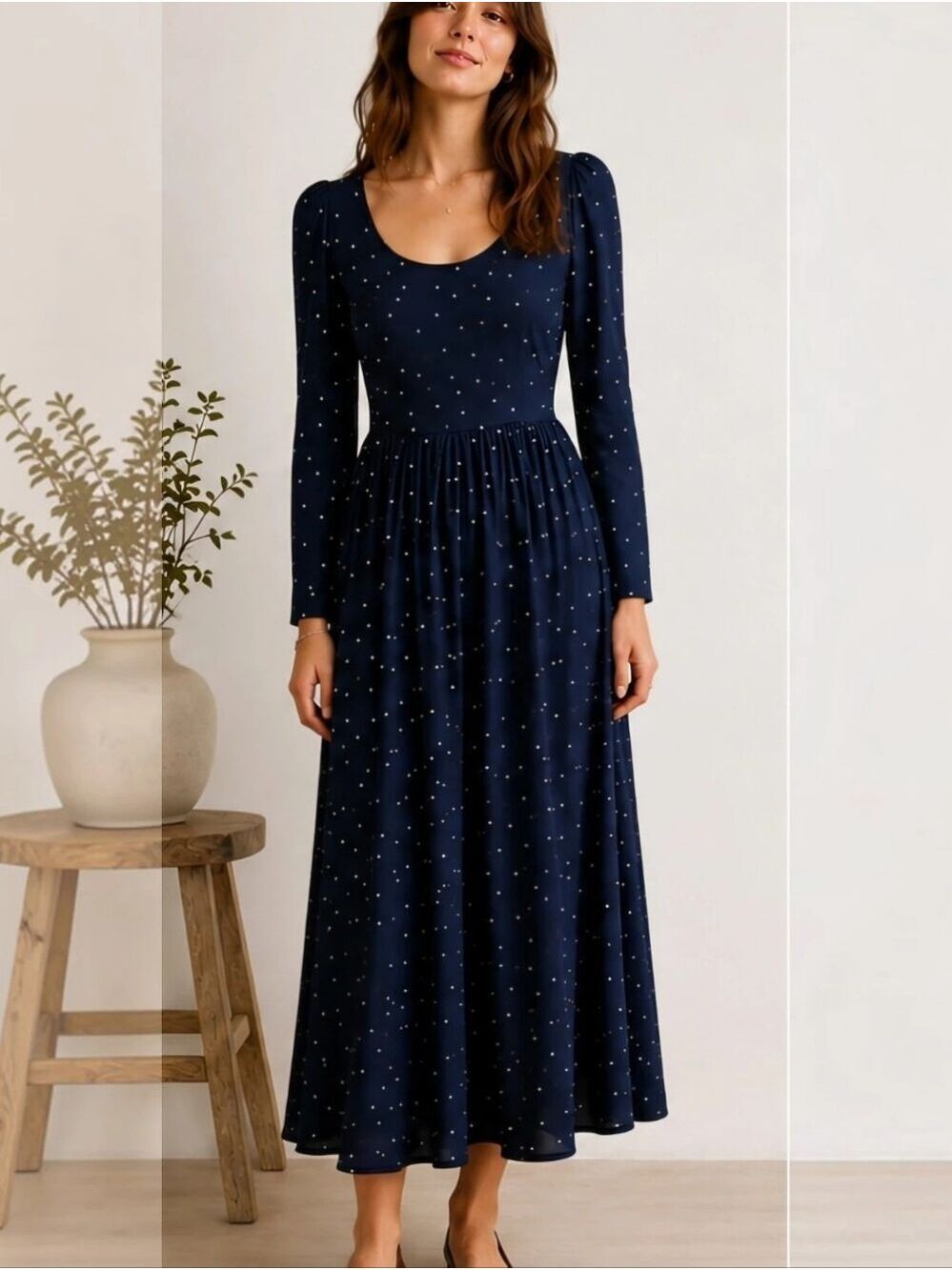 Madewell "Alicia" Night Stars Print Midi Dress XS (Madewell 00)